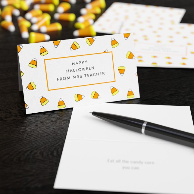 Cute Candy Corn Enseignant Classe Halloween Cartes (Cute little classroom Halloween Cards. Just add your name)