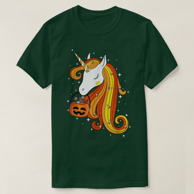 Cute Candy Corn Unicorn Halloween Top T-Shirt (Design devant)