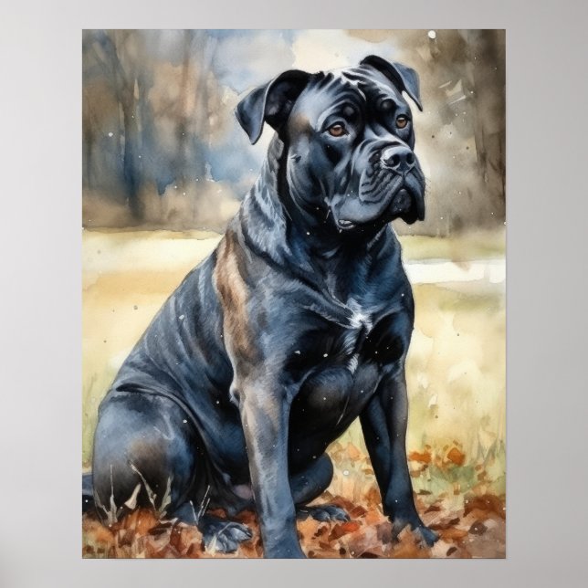 Cute Cane Corse Chien Art Imprimer Poster (Devant)