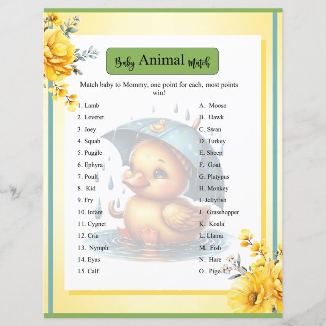 Cute Caoutchouc Baby shower Ducky Animal Match (Devant)