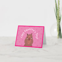 Cute Capybara "Capy Valentine's Day !" Carte | Ros