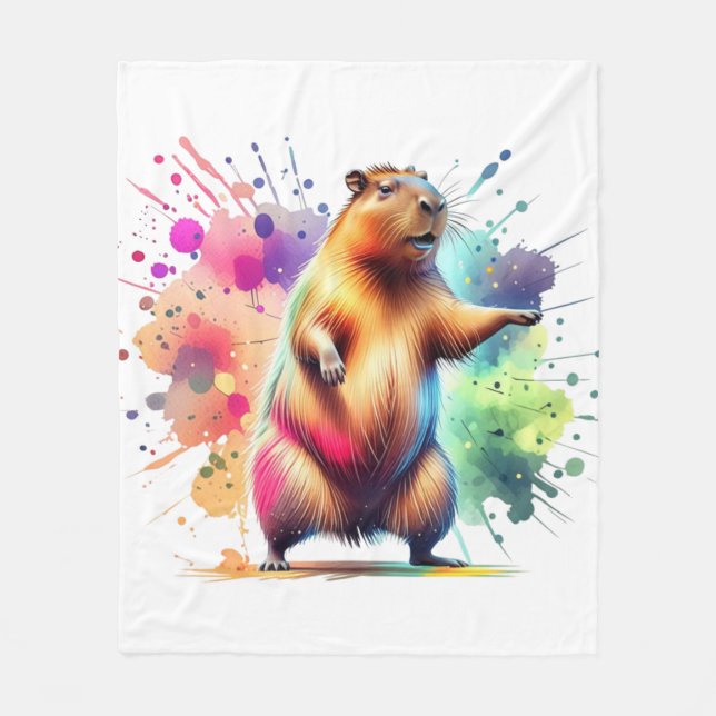 Cute Capybara Colorée Aquarelle Couverture à éclab (Devant)