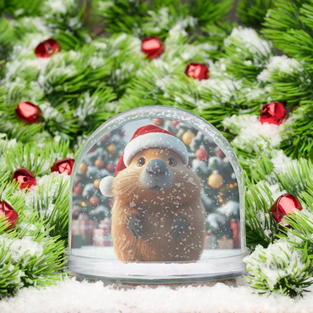 Cute Capybara dans le Globe des neiges de Noël de  (Noël)
