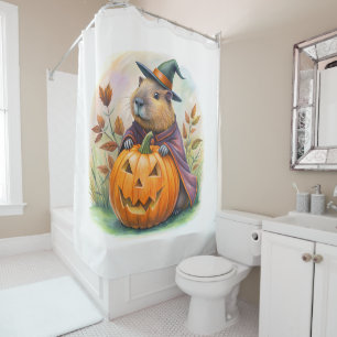 Cute Capybara Halloween rideau de douche