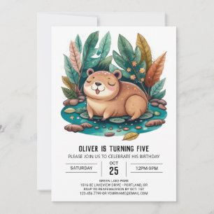 Cute Capybara Invitation d'anniversaire