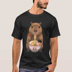 Cute Capybara Manger Ramen Noodles T-Shirt