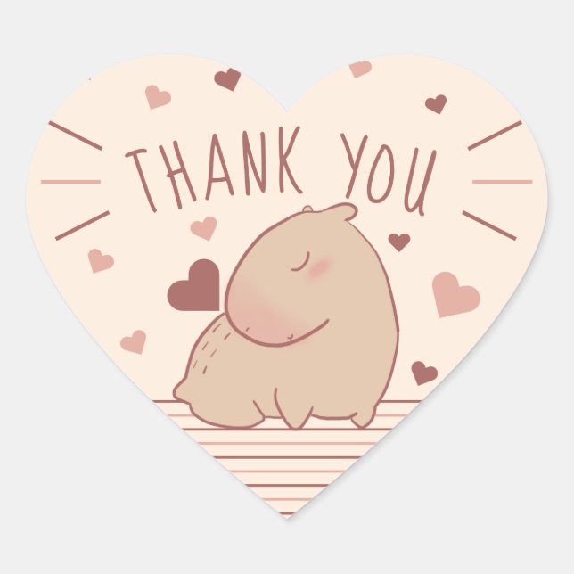 Cute Capybara merci Sticker (Devant)