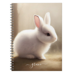 Cute Carnet bébé lapin aquarelle avec nom