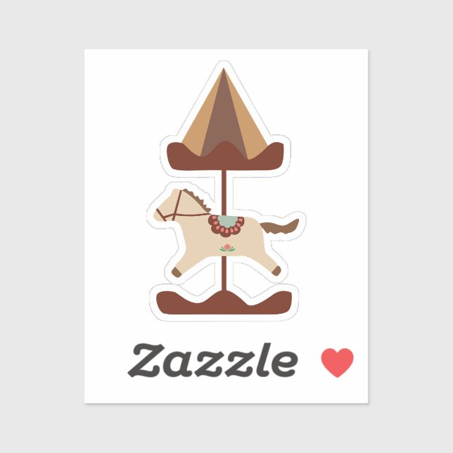 Cute Carousel Horse Cut Sticker (Feuille)