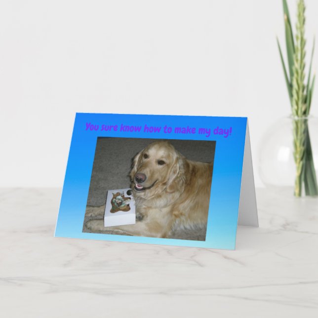 Cute Carte de remerciements Golden Retriever avec  (Devant)
