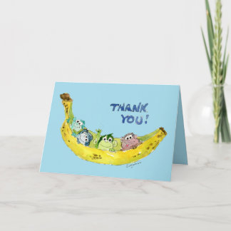 Cute Carte de remerciements singe bleu