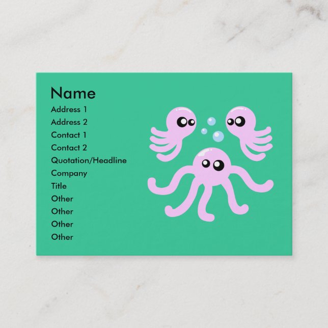 Cute Carte de visite Octopus (Devant)