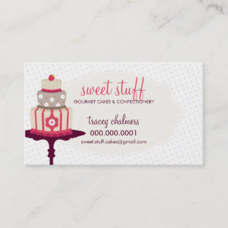 CUTE CARTE DE VISITE pâtisserie de gâteau rouge or