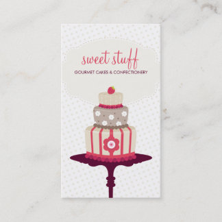 CUTE CARTE DE VISITE pâtisserie de gâteau rouge or