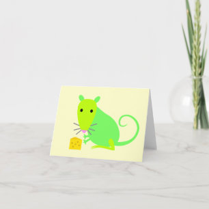 Cute Carte pour notes Rat