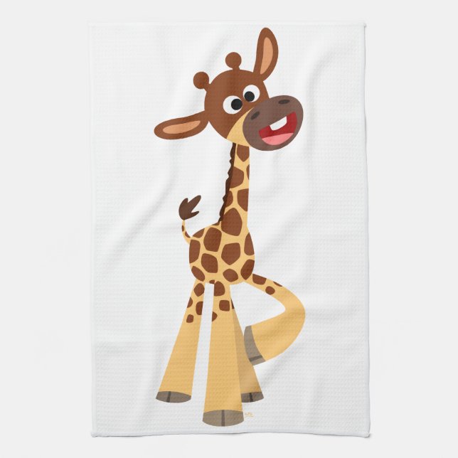Cute Cartoon Baby Giraffe Serviette de cuisine (Vertical)