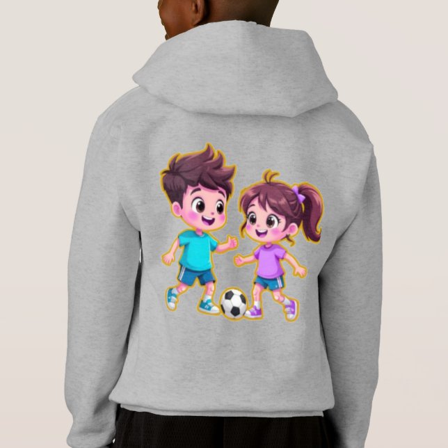 Cute Cartoon Boy and Girl Playing Soccer Together  (Dos)