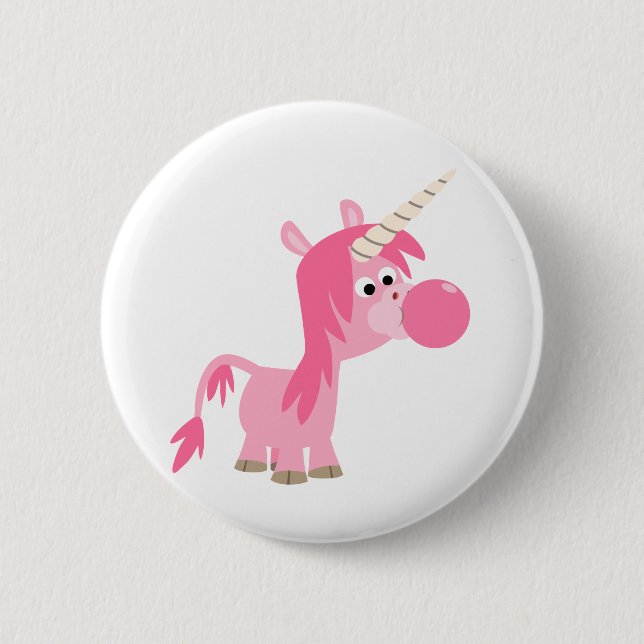 Cute Cartoon Bubble Gum Unicorn Button Badge (Devant)
