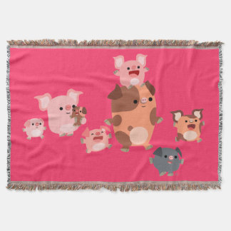 Cute Cartoon Famille De Cochon Jetez La Couverture