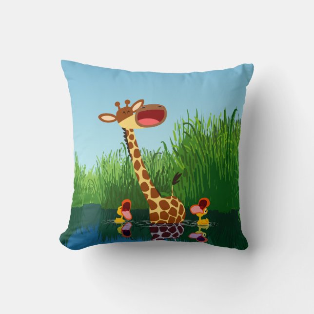Cute Cartoon Giraffe et Coussin de colliers (Recto)