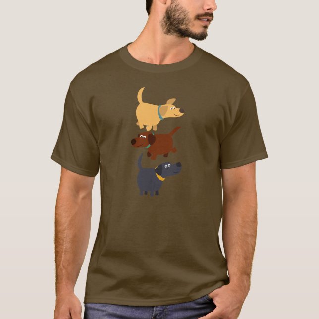 Cute Cartoon Labradors en T-shirt 3 Saveurs (Devant)