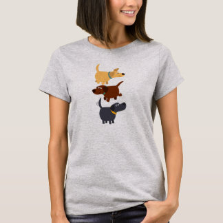 Cute Cartoon Labradors en T-shirt Femme 3 Saveurs