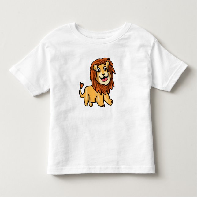 Cute Cartoon Lion Baby T-Shirt - Adorable Safari A (Devant)