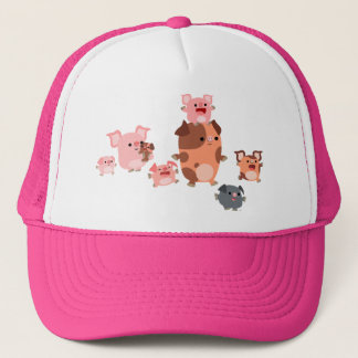 Cute Cartoon Pig Famille Casquette