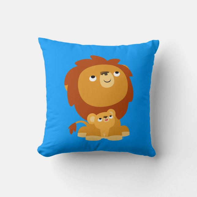 Cute Cartoon Protecteur Papa Lion et Coussin d'enf (Recto)