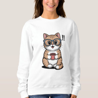 Cute Cartoon Sweatshirt - Drôle Chat Cosy