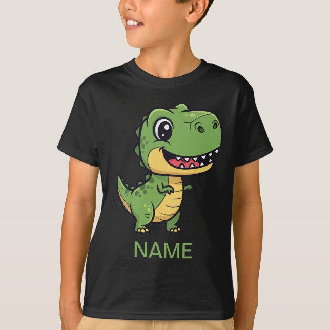 Cute Cartoon T-Rex Dinosaur Kids' T-Shirt  (Devant)