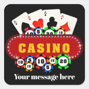 Cute Casino partie ajouter message autocollant