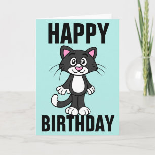 CUTE CAT ART CARTE DE SALUT D'ANNIVERSAIRE