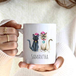 Cute Cat Christmas Coffee Mugs