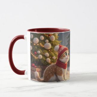 cute cat christmas mug