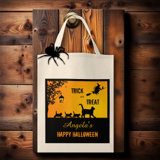 Cute Cat Famille Halloween Traite Sac