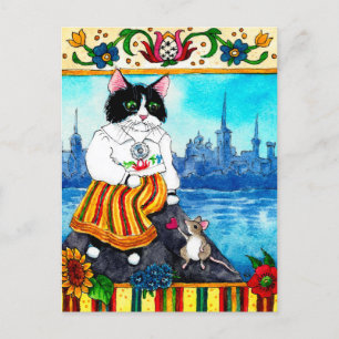 Cute Cat Mouse folklore estonien mythe carte posta