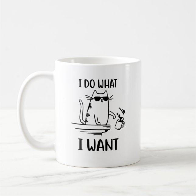 Cute Cat Mug Drôle Chat Mug Amoureux de les chats  (Gauche)