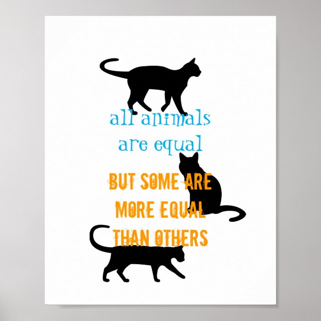 cute cat poster quotation wall art for cat lovers (Devant)