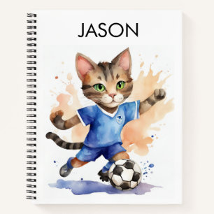Cute Cat Soccer Thème Personnalisé Carnet