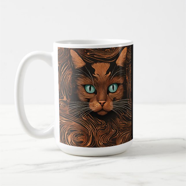 Cute Cat Stylo Animal Cat Latte Café Mug (Gauche)