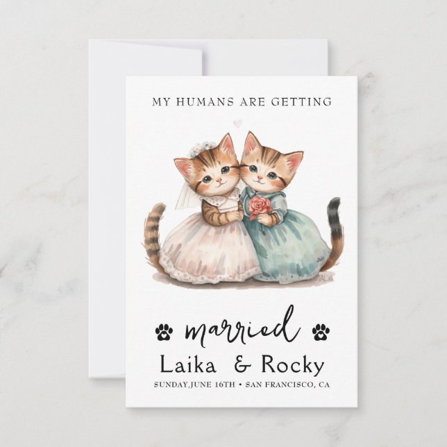 Cute Cat Wedding Invitation (Devant)