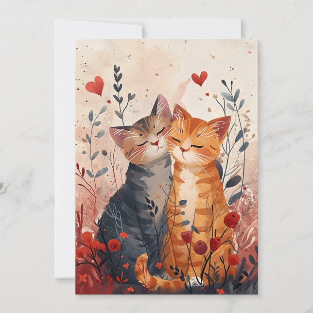 Cute Cats Valentine's day Carte postale (Devant)