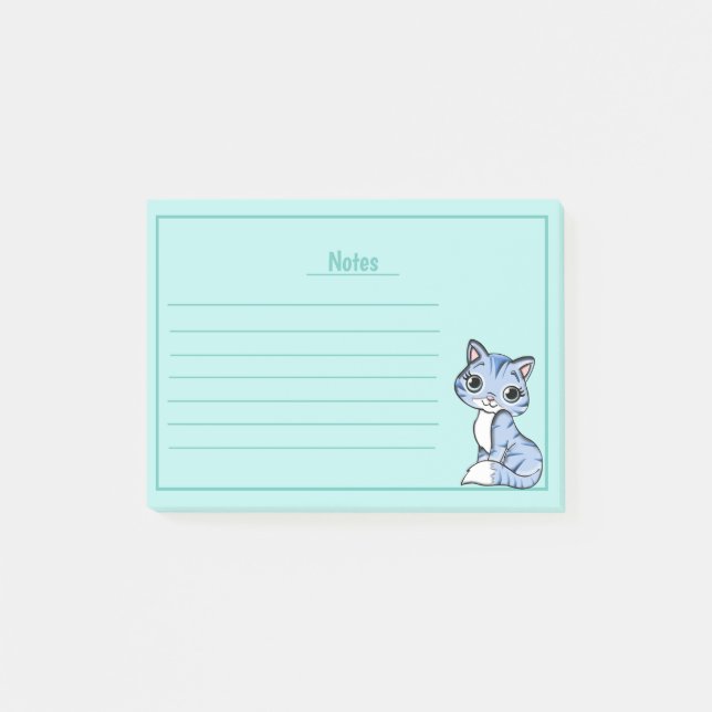 Cute Chat avec lignes Post-it Notes (Devant)