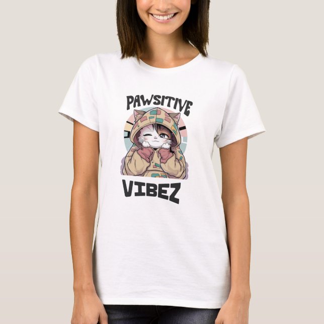Cute Chat avec un Sweat - shirt à capuche : 'PAWSI (Devant)