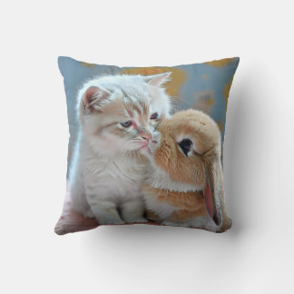 Cute chat et lapin coussin coussin