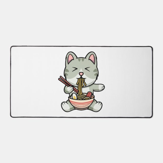 Cute chat mangeant des nouilles soba dessin icône  (Recto)