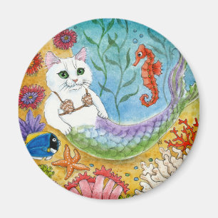 Cute Chat Mermaid Seahorse Aimant sous-marin