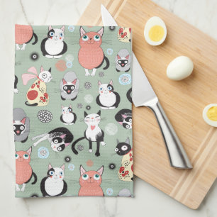 Cute Chat Serviette de cuisine