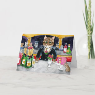 Cute Chat, Souris, Manet Paris Carte Anniversaire